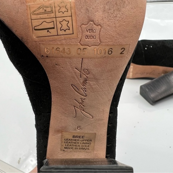 VC John Camuto Black Bree Peep Toe Heeled Plunge Ankle Boots Size 6 Women's - Picture 4 of 8